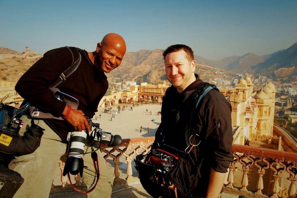 Director of Photography Keith Walker and Production Sound Mixer Matt Vogel in India for Oprah's Next Chapter